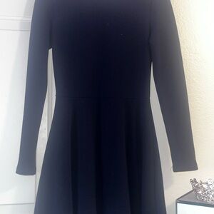 Elegant Navy Blue Long Sleeve Dress